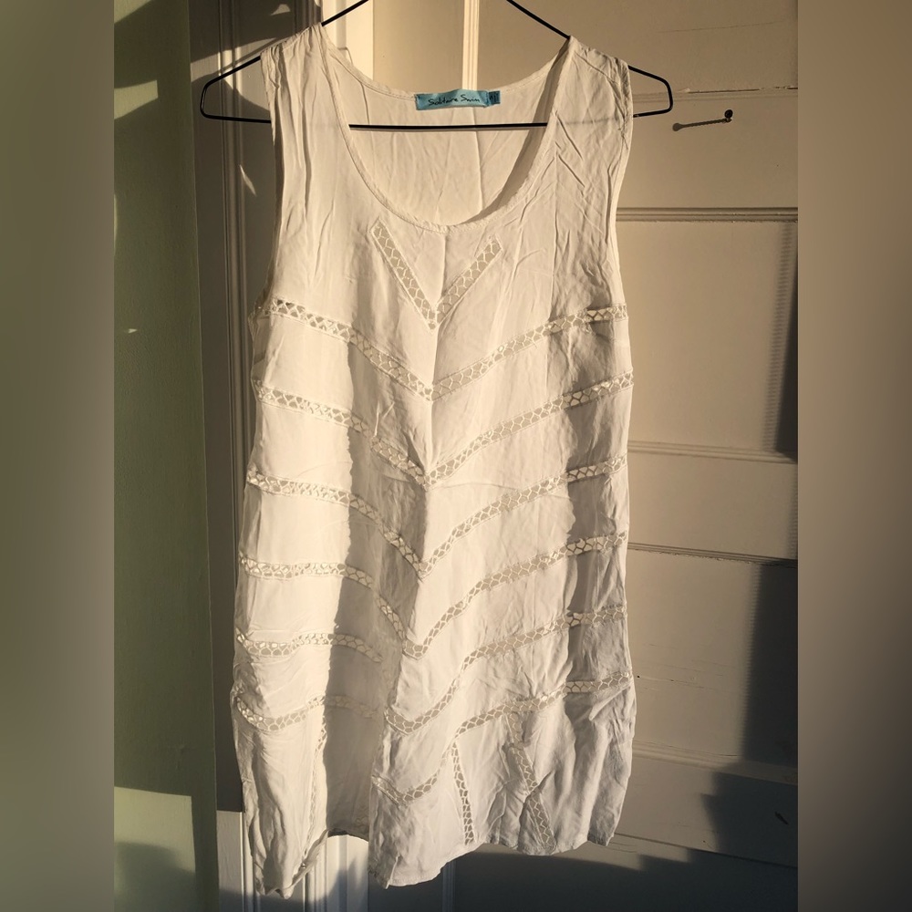 Anthropologie Solitaire Swim white sleeveless swim cover